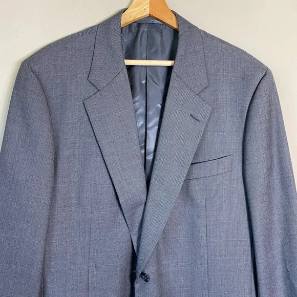 Hickey Freeman Canterbury Wool Sport Coat Dinner Jacket Blazer Men's 44R Gray - Picture 5 of 14